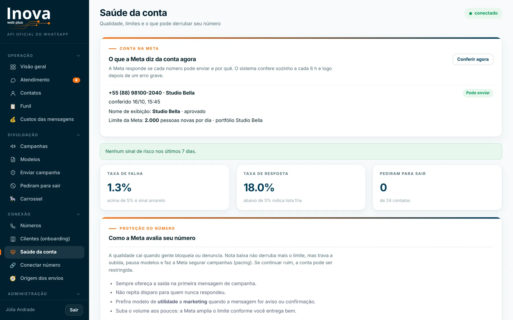 Saúde da conta